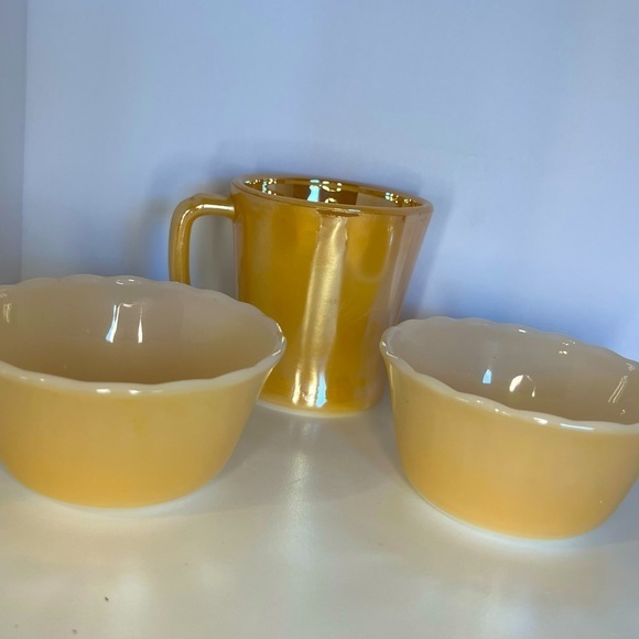 Fire King Dining Vintage Copper Tint Fire King Dish Set Poshmark